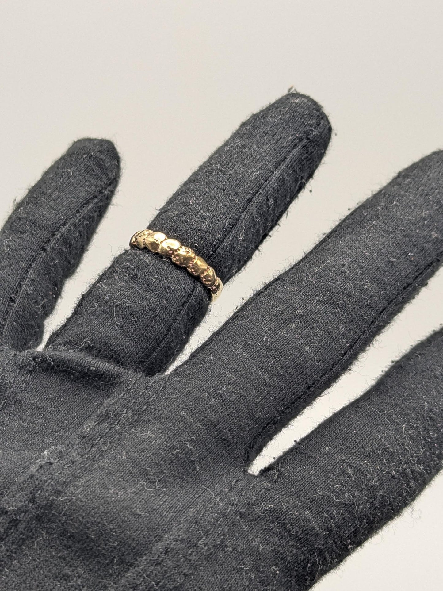 10k Yellow Gold Vintage Nugget Style Ring Wedding Band Promise Ring