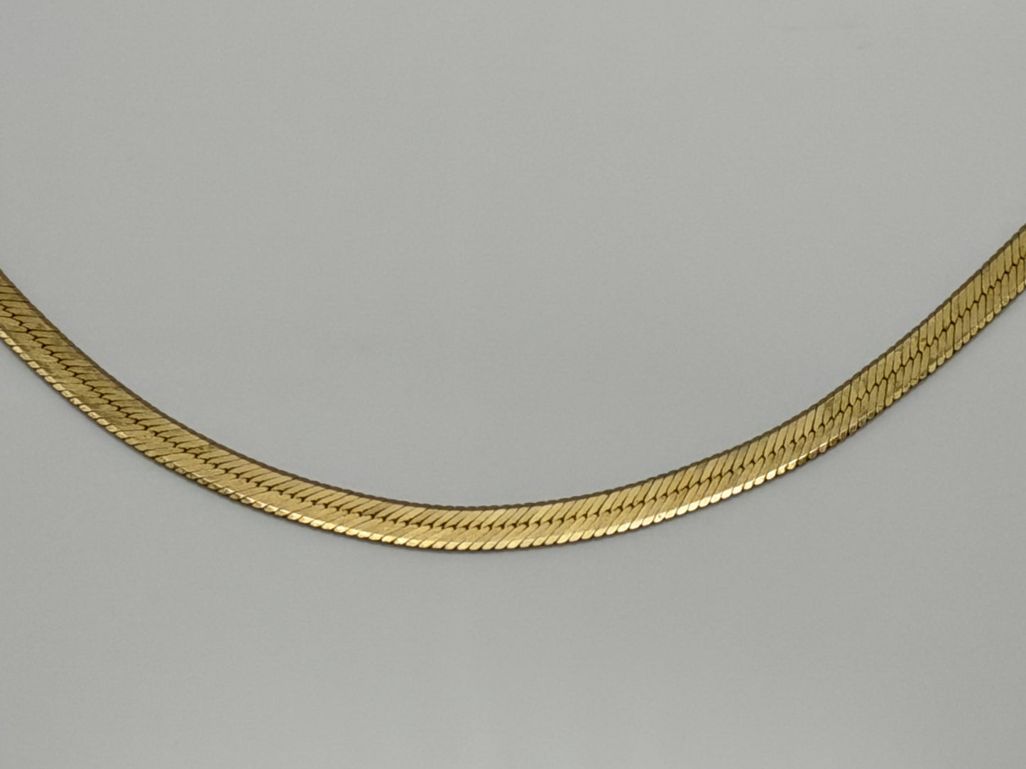 14k Herringbone Necklace ITALY Chain 17" Snake Chain Flat Chain