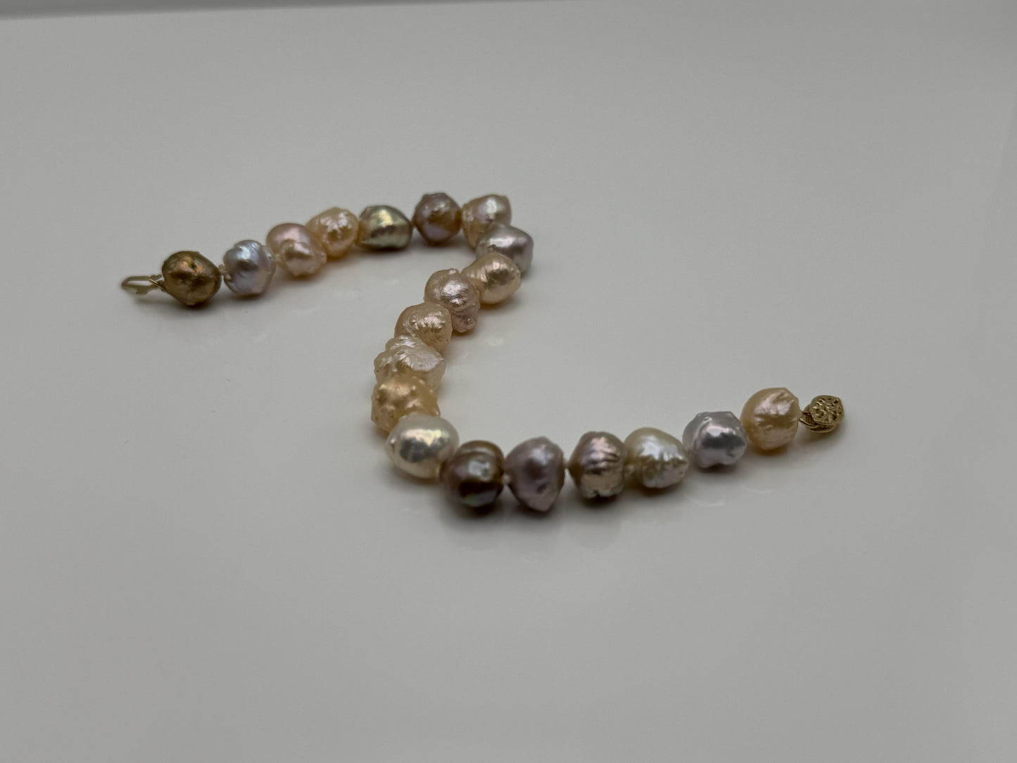 14k Multi-Color Freshwater Pearl Bracelet 6.8–8.8 mm Baroque Pearl Bracelet