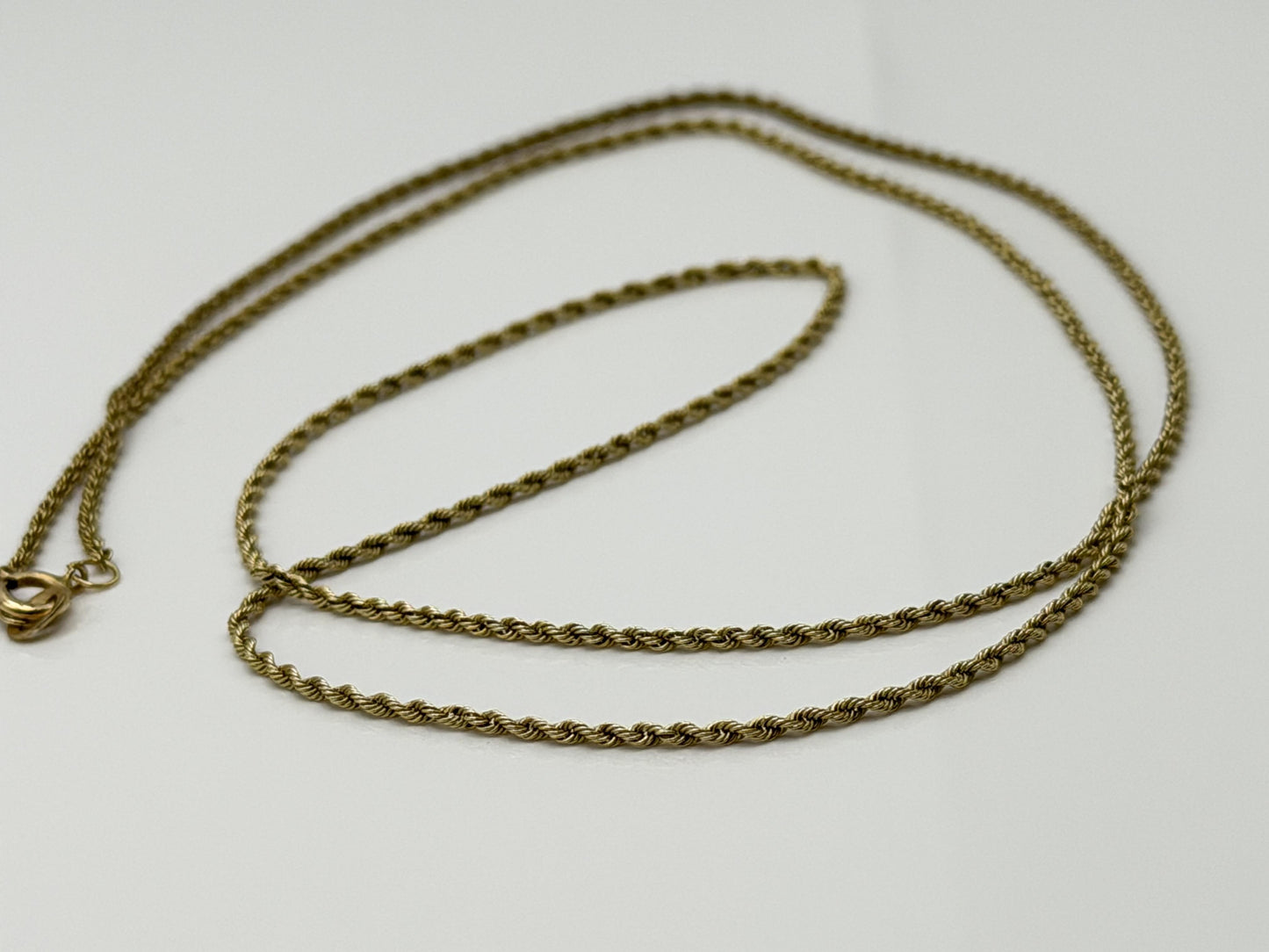 14k Yellow Gold Classic Rope Chain Necklace 24"
