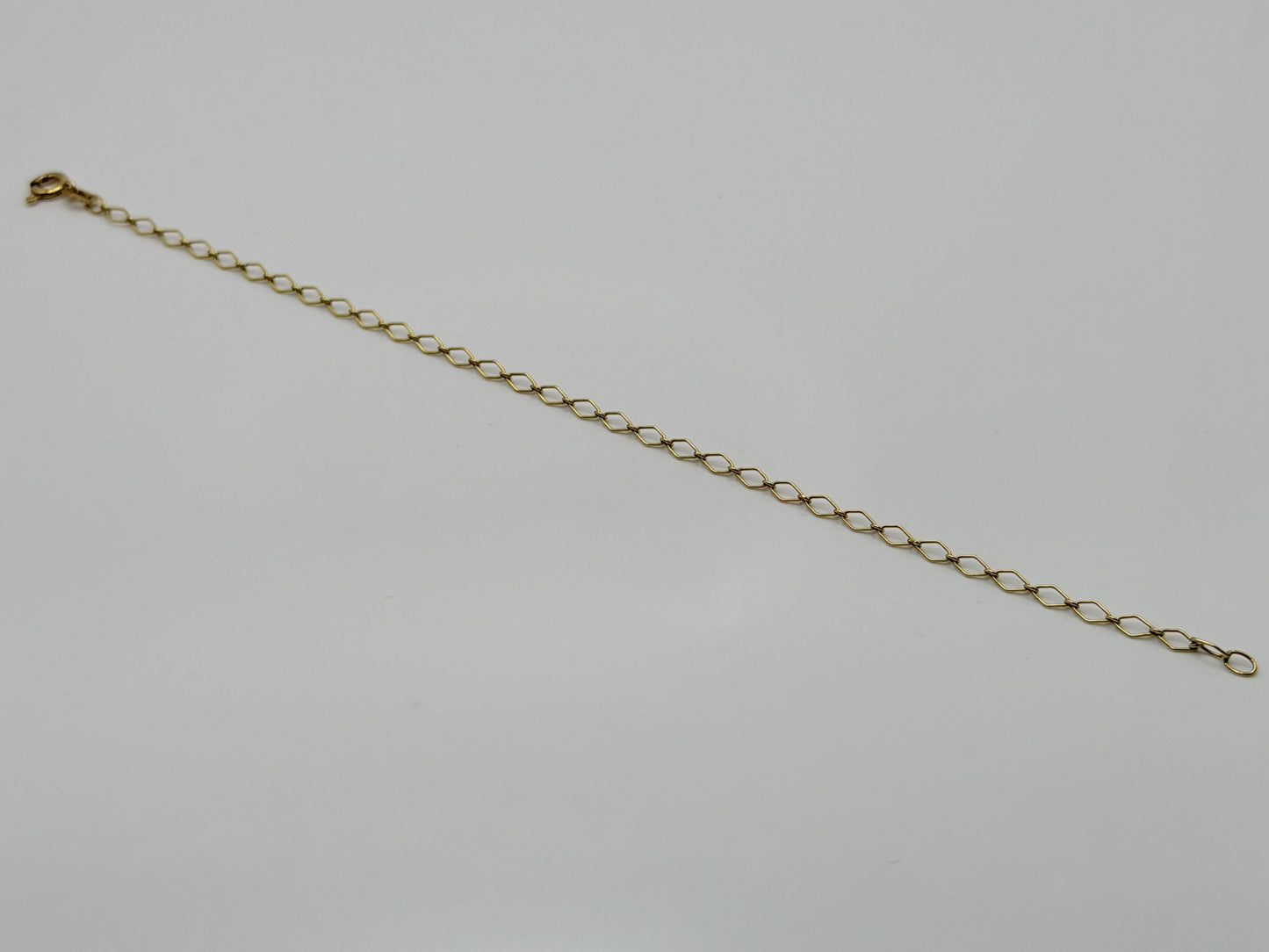 14k Yellow Gold Italy Chain Link Bracelet 7" Solid Gold Dainty Bracelet