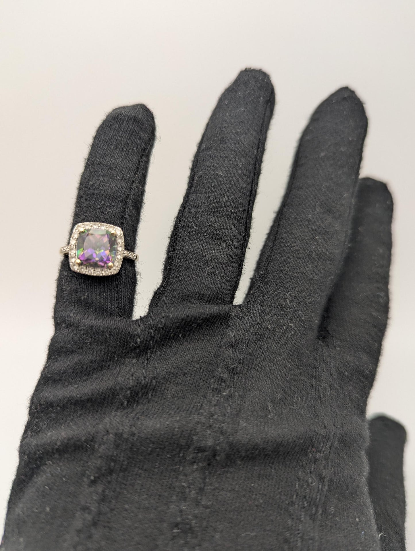 10k Yellow Gold Mystic Topaz w Diamonds and Topaz Ring. Cocktail Ring. Statement Ring.