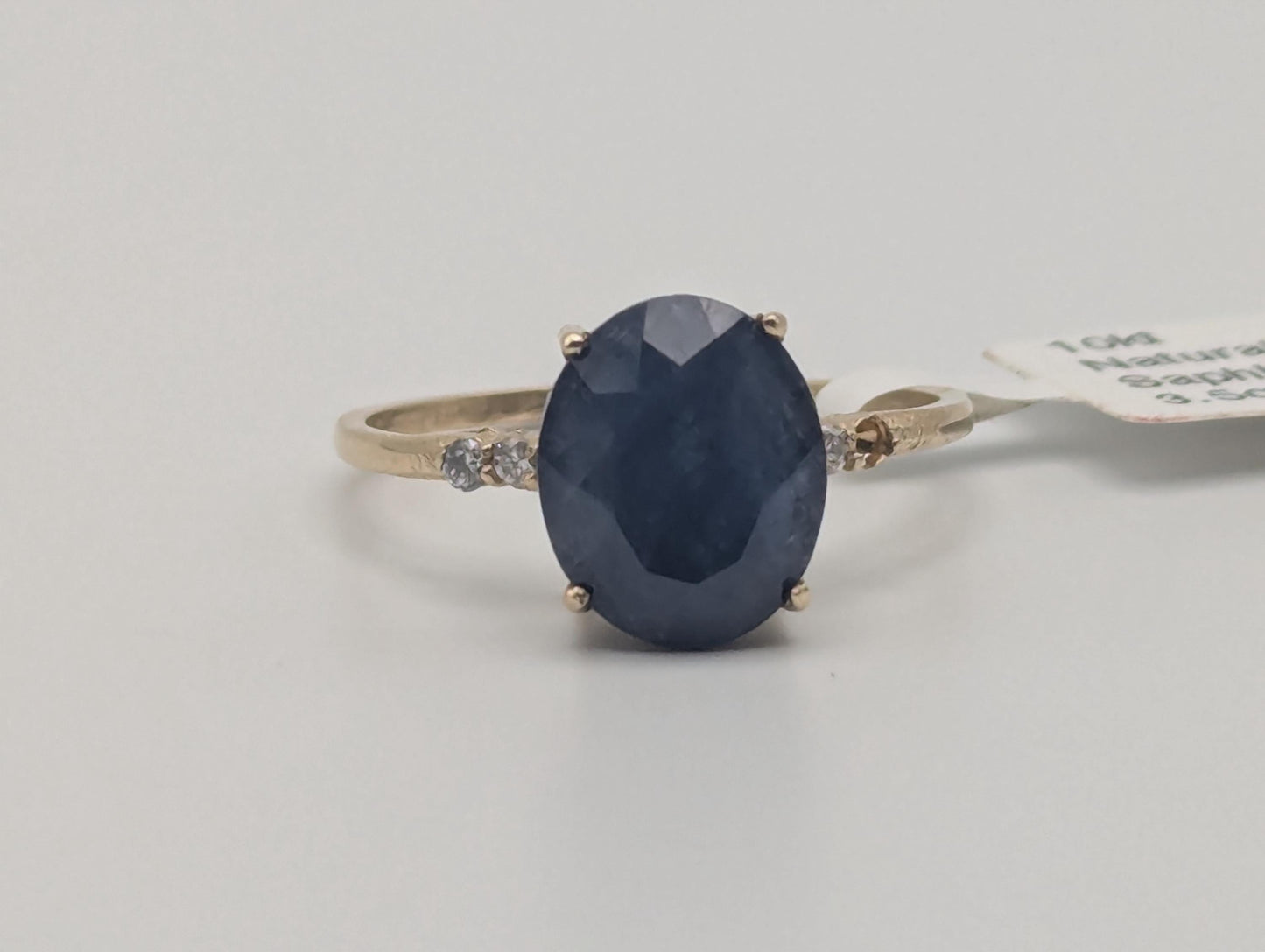 10k Yellow Gold Appraised! Oval Sapphire Diamond Promise Wedding Ring