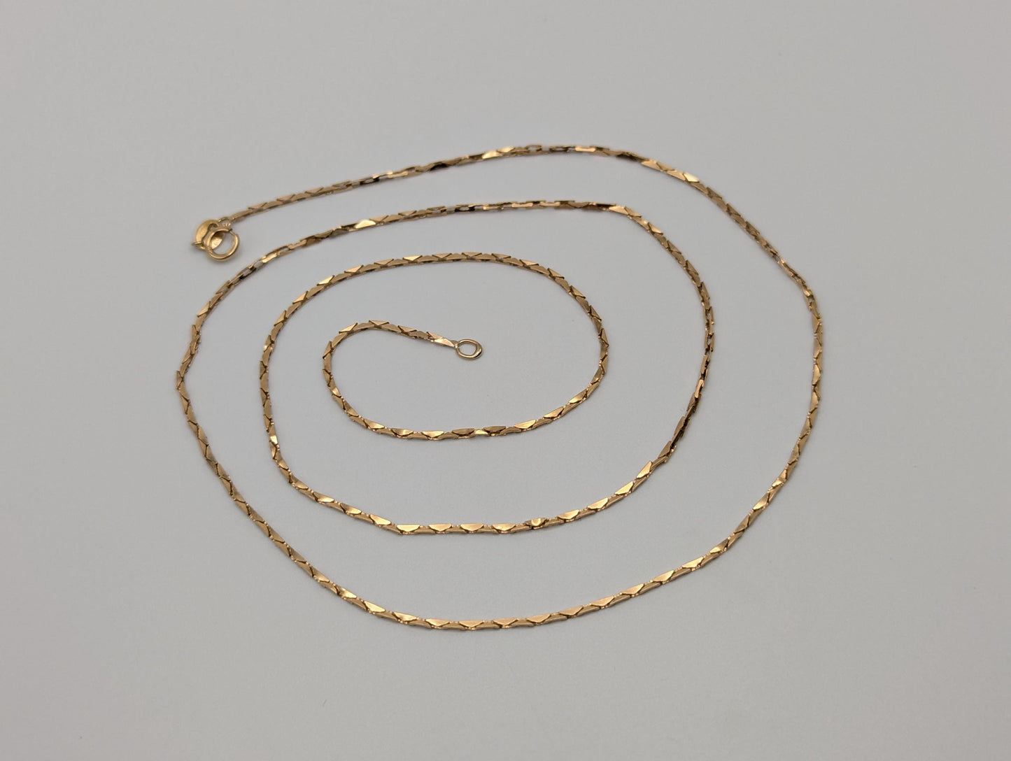 14k Yellow Solid Gold ITALY Triangle Link Chain Necklace Speciality Link Chain 24"