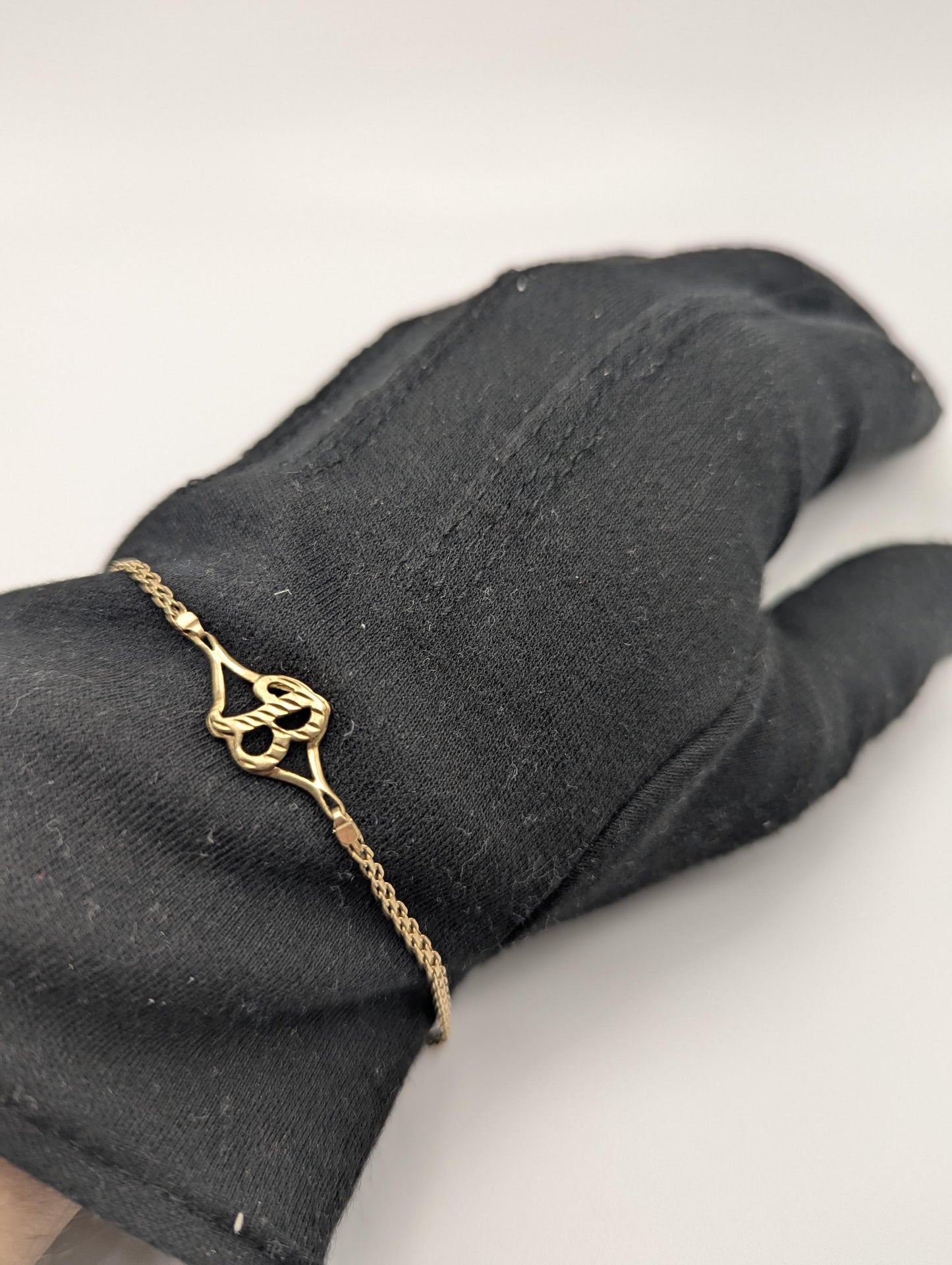 10k Yellow Gold Initial B Tennis Bracelet 6.5" Rectangle Link Bracelet