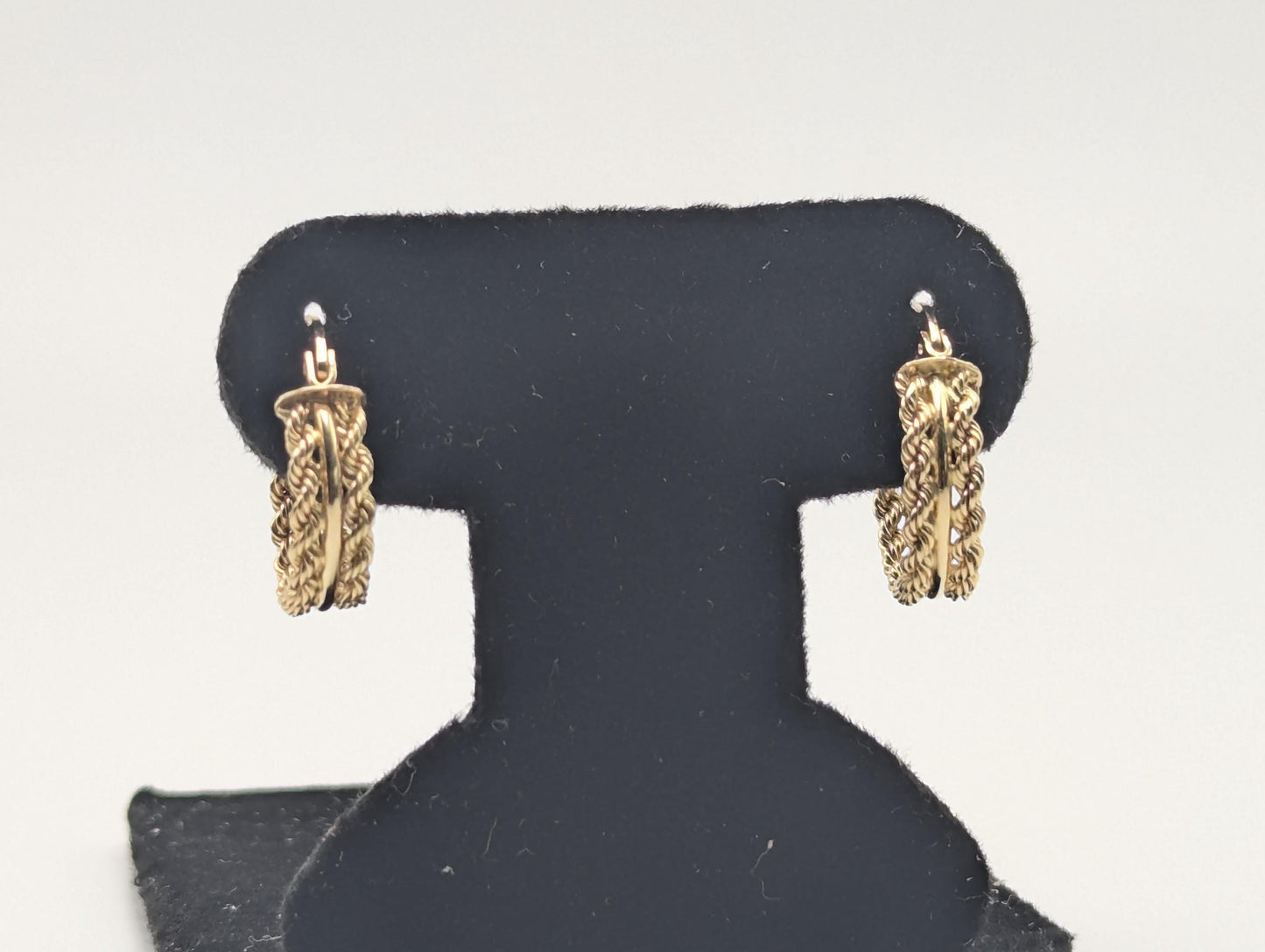 14k Gold Twisted Rope Hoop Earrings. Wire Hoop Earrings Real Solid Yellow Gold Small Hoops