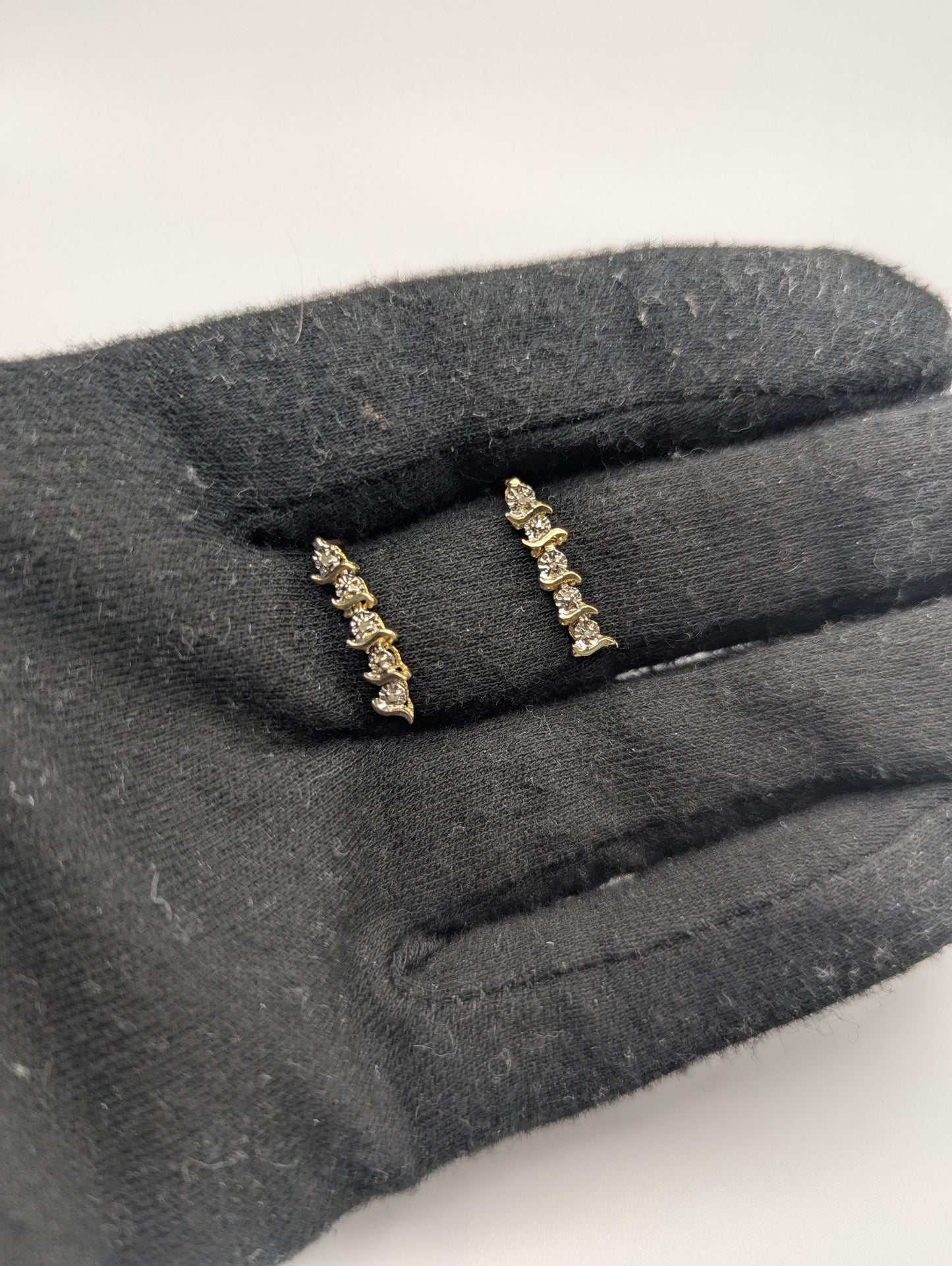 14K Yellow Gold Drop Dangle Diamond Earrings Diamond Drop Earrings