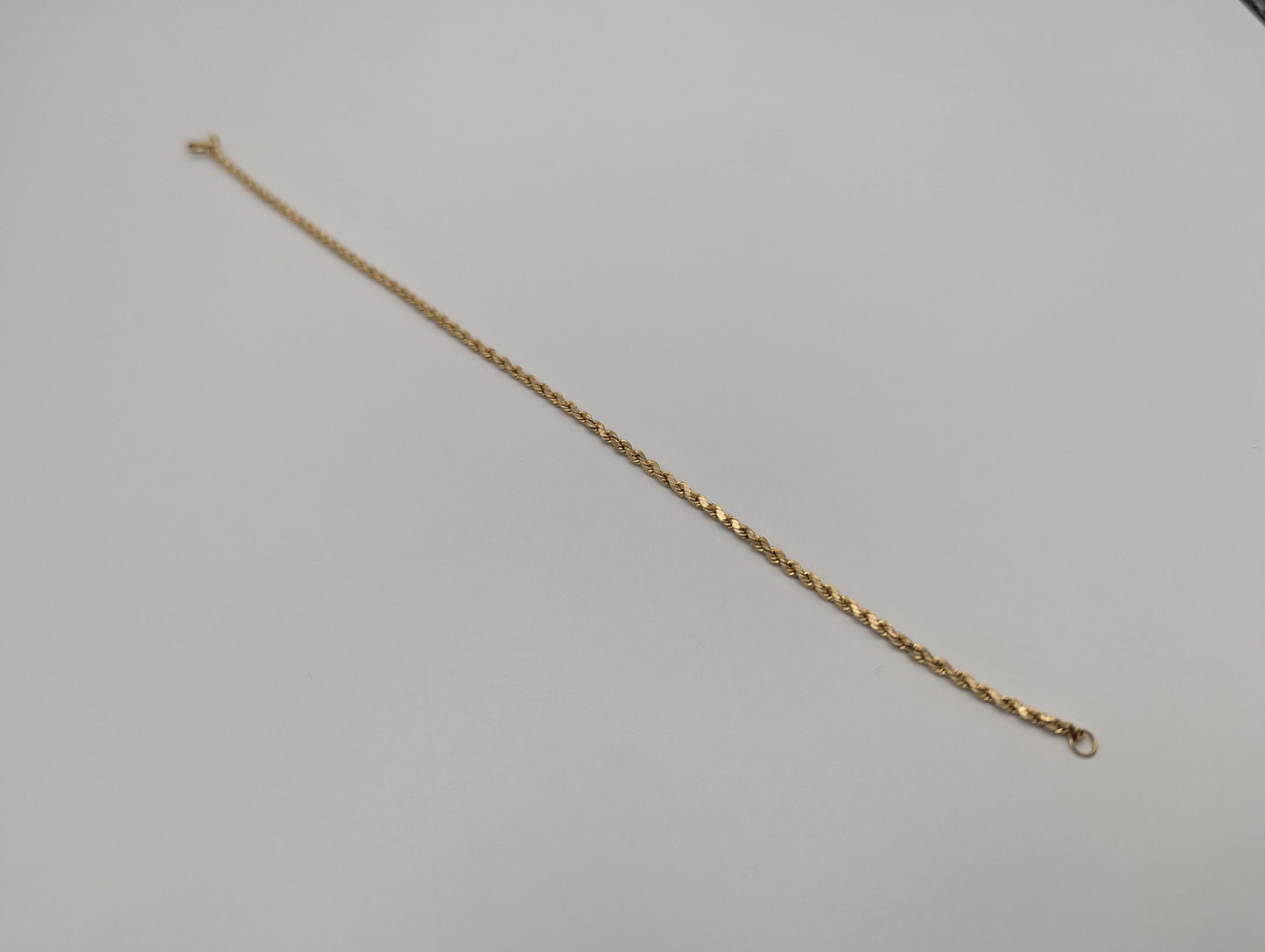 14k Italy Yellow Gold Twisted Bracelet Rope Chain 18" Specialty Wheat Chain Link