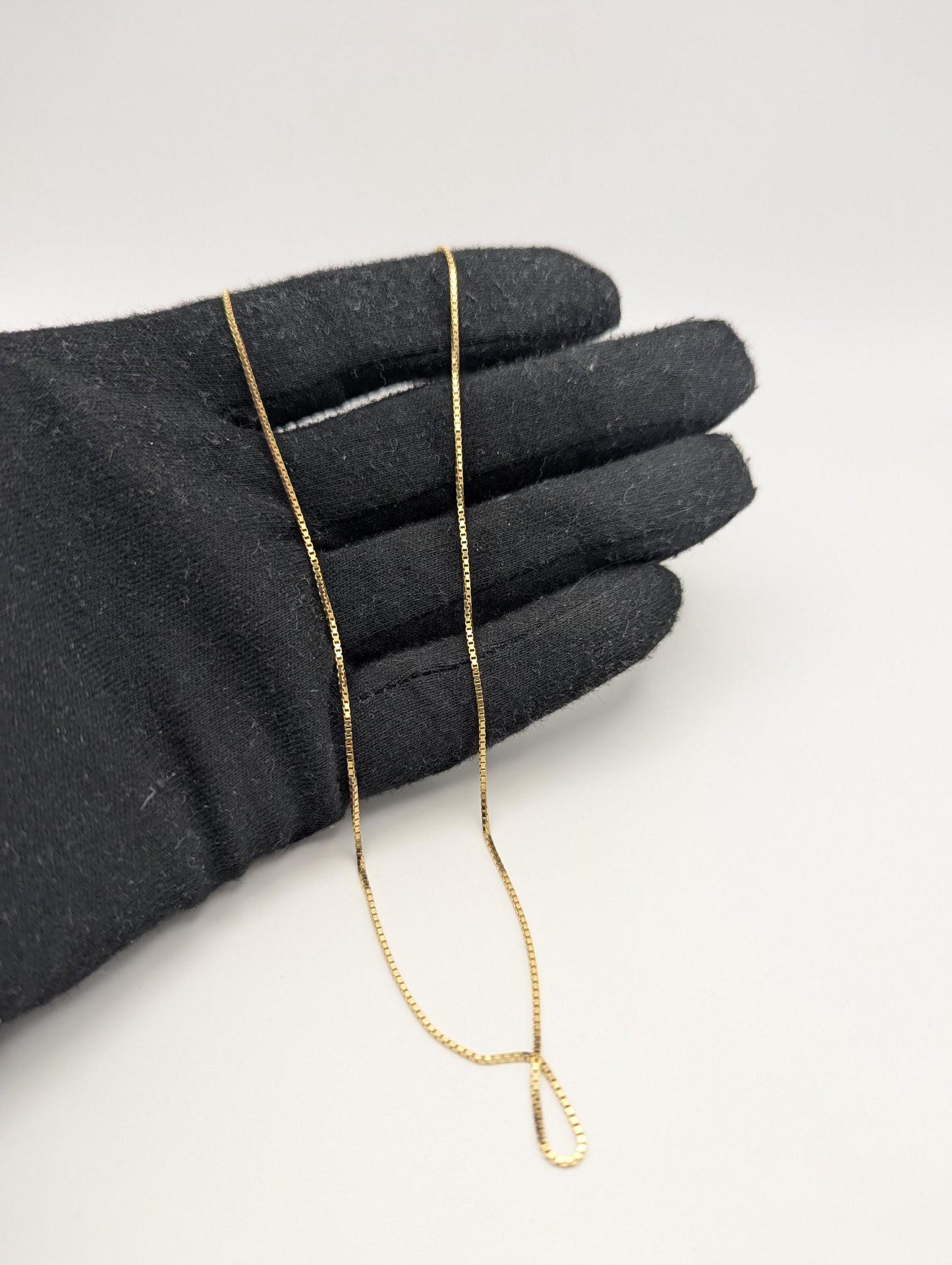 10k Yellow Gold ITALY Box Chain Necklace 18" Box Chain Vintage Box Chain.