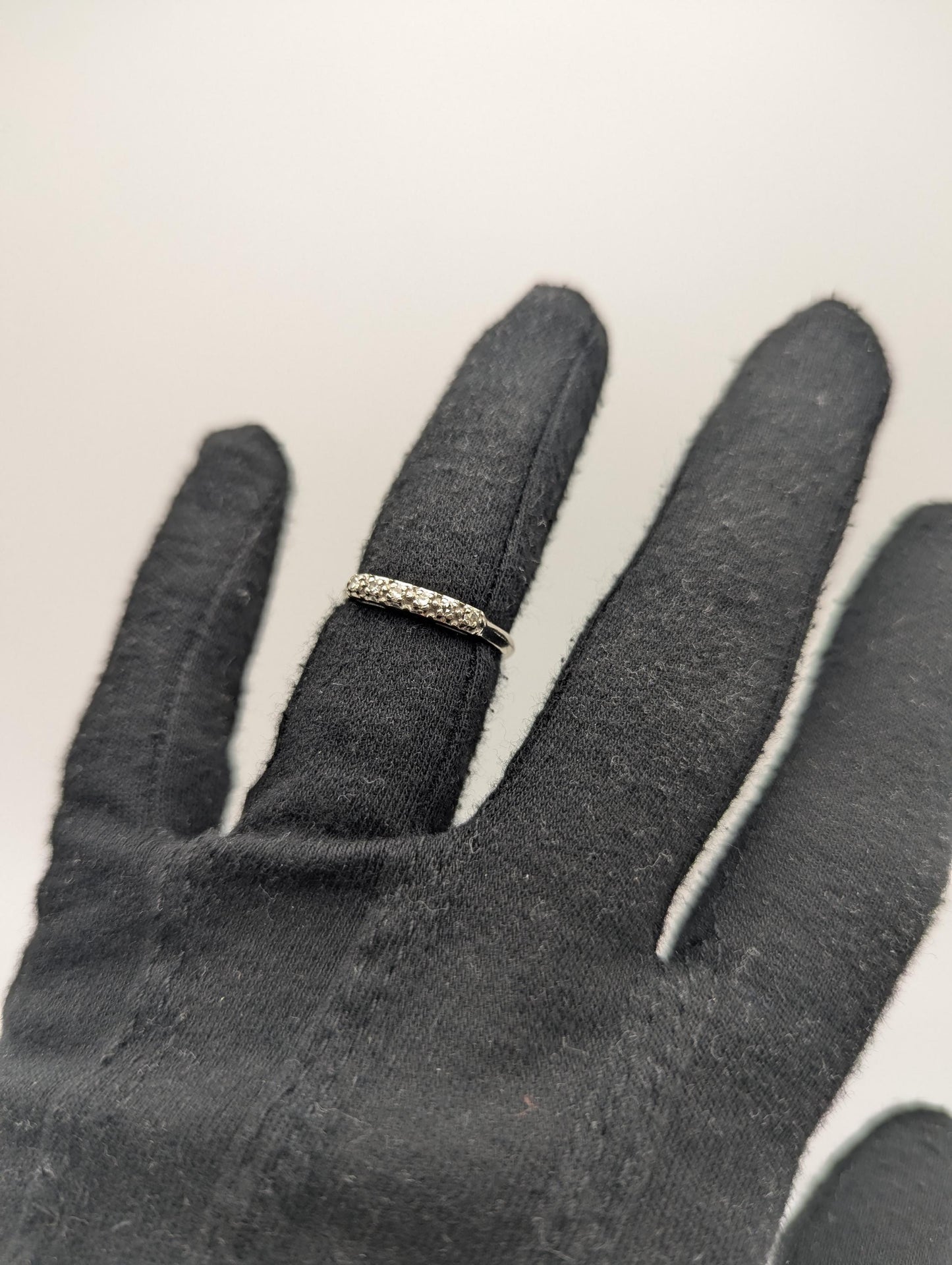 14k White Gold Diamond Half Eternity Wedding Band Anniversary Ring