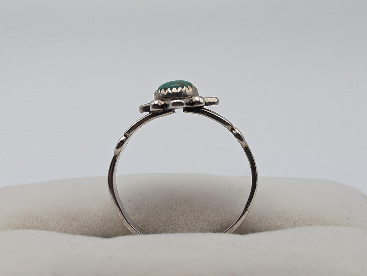 Sterling Silver Fred Harvey Turquoise Ring.Vintage Sterling Silver Turquoise Navajo Ring. Sterling Silver Fred Harvey Turquoise Band.