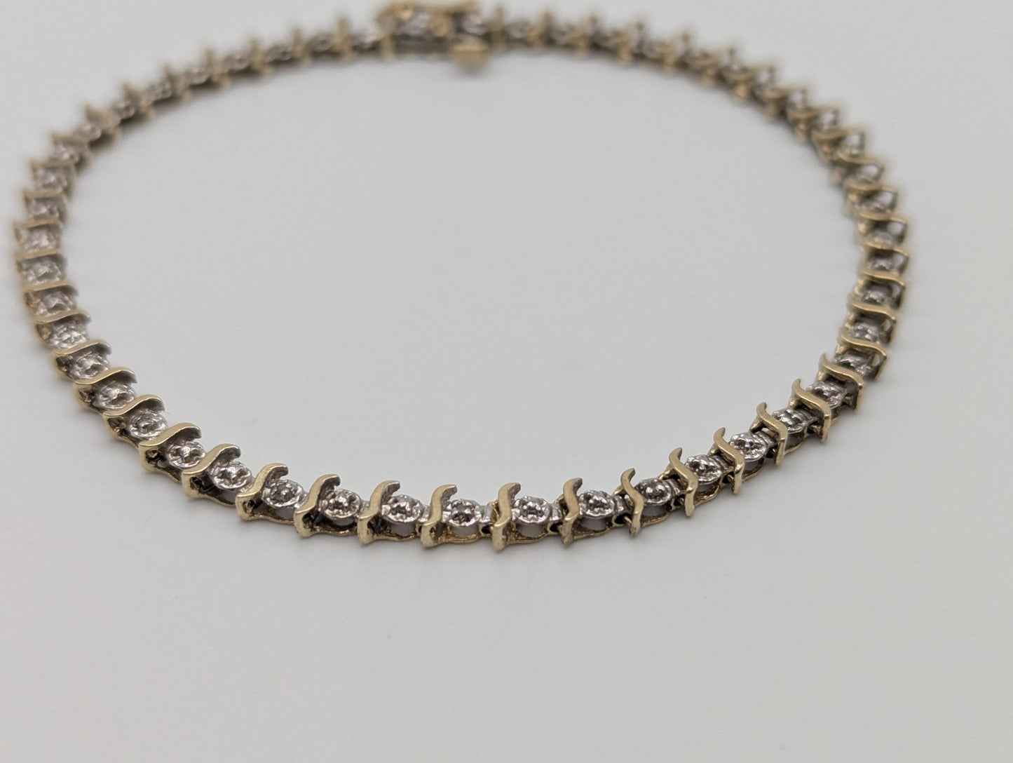 10k Yellow Gold Diamonds Bracelets Women Tennis Bracelet Chain 7"