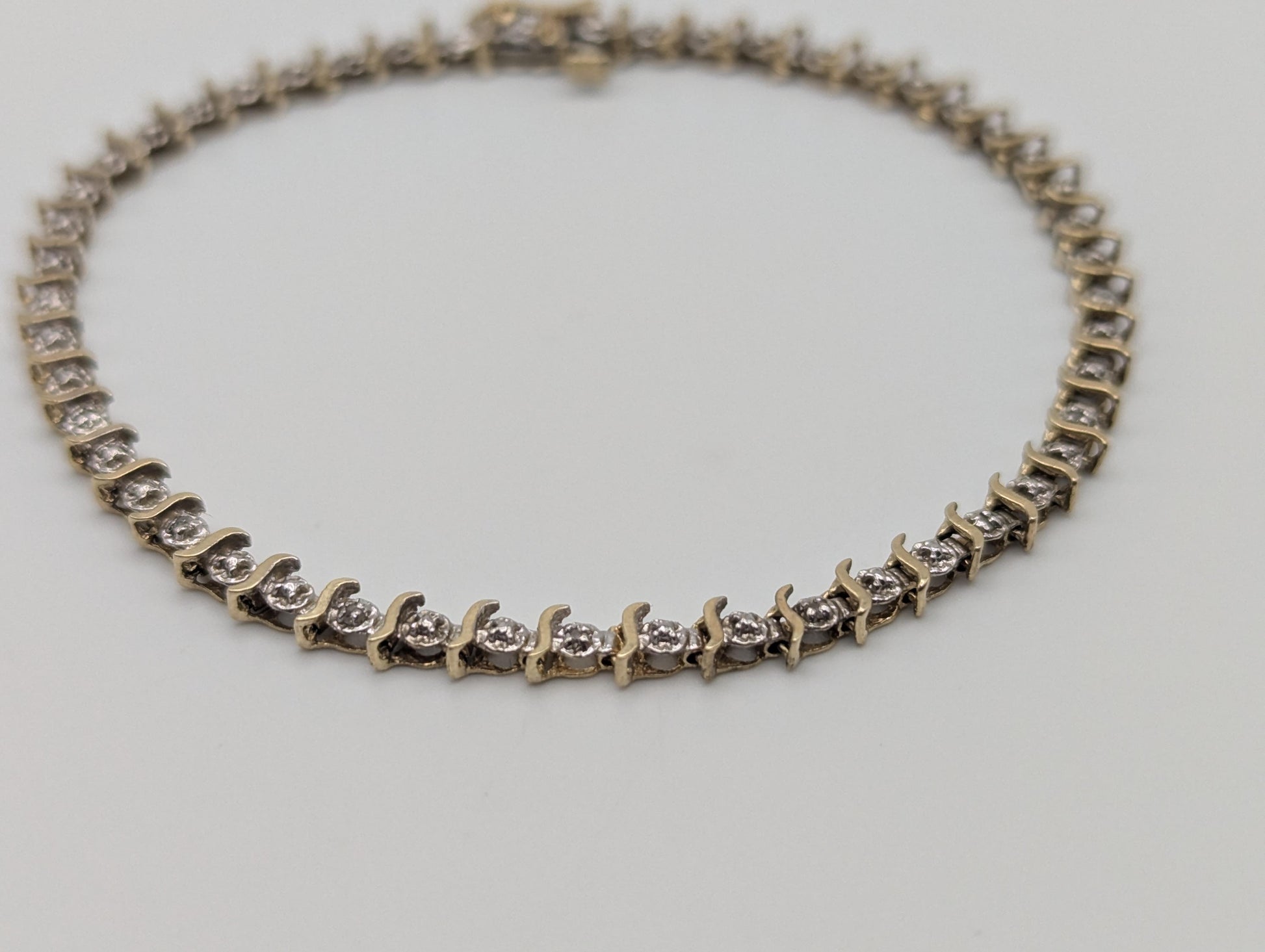 10k Yellow Gold Diamonds Bracelets Women Tennis Bracelet Chain 7"
