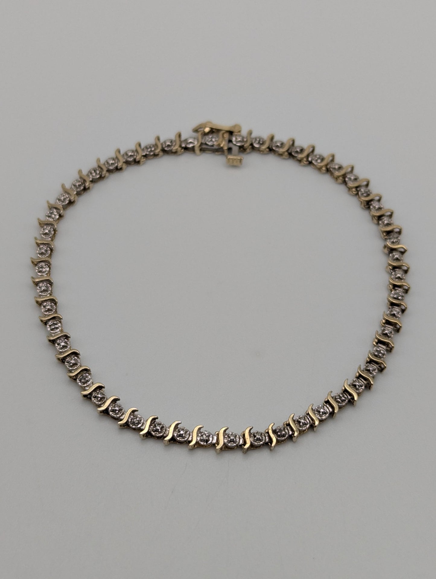 10k Yellow Gold Diamonds Bracelets Women Tennis Bracelet Chain 7"