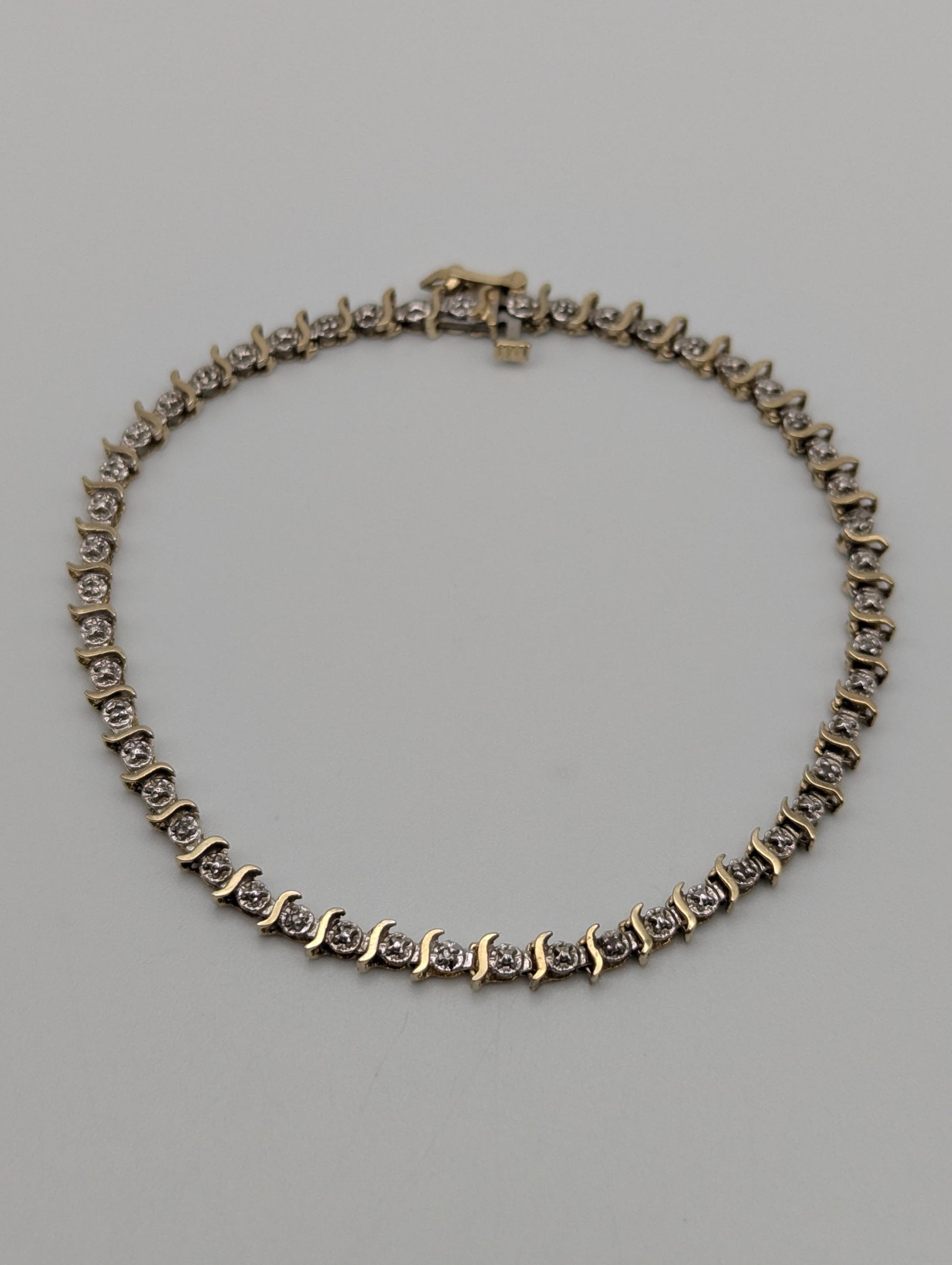 10k Yellow Gold Diamonds Bracelets Women Tennis Bracelet Chain 7"