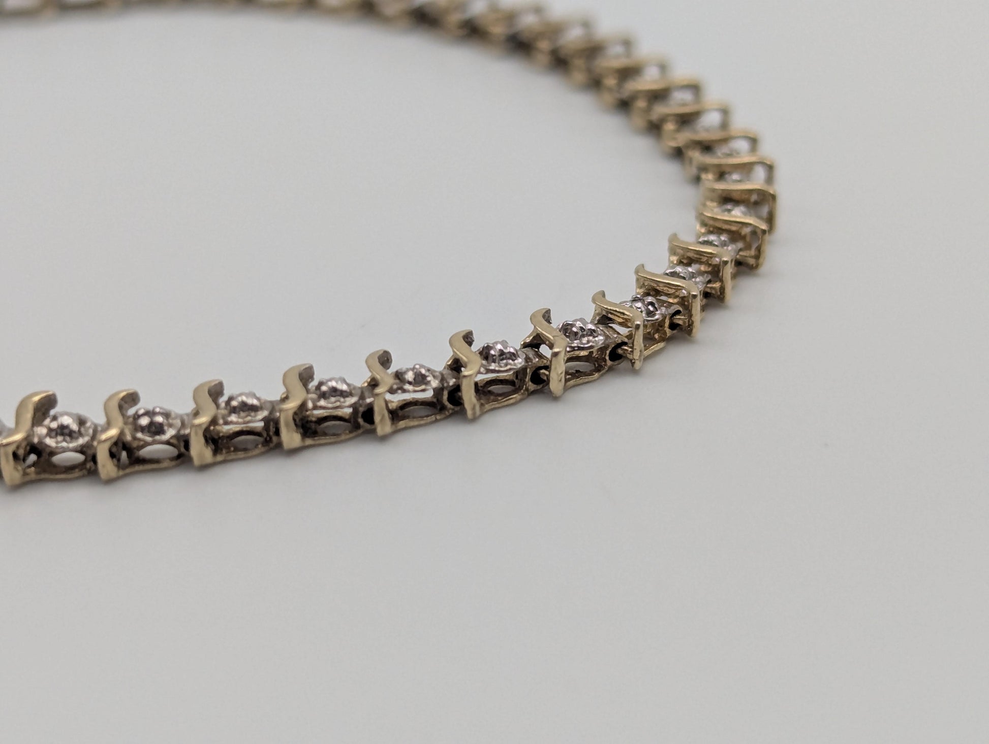 10k Yellow Gold Diamonds Bracelets Women Tennis Bracelet Chain 7"