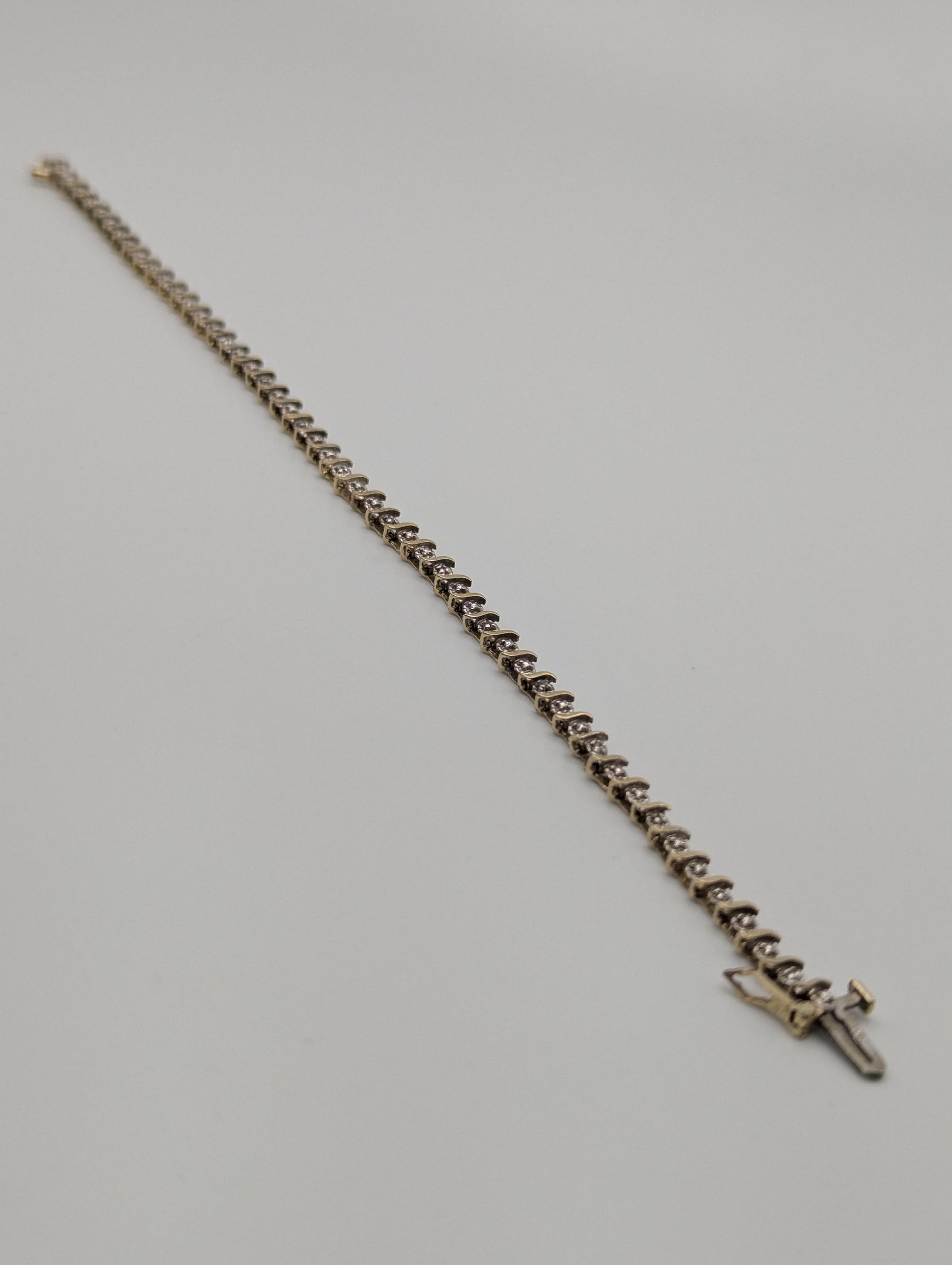 10k Yellow Gold Diamonds Bracelets Women Tennis Bracelet Chain 7"