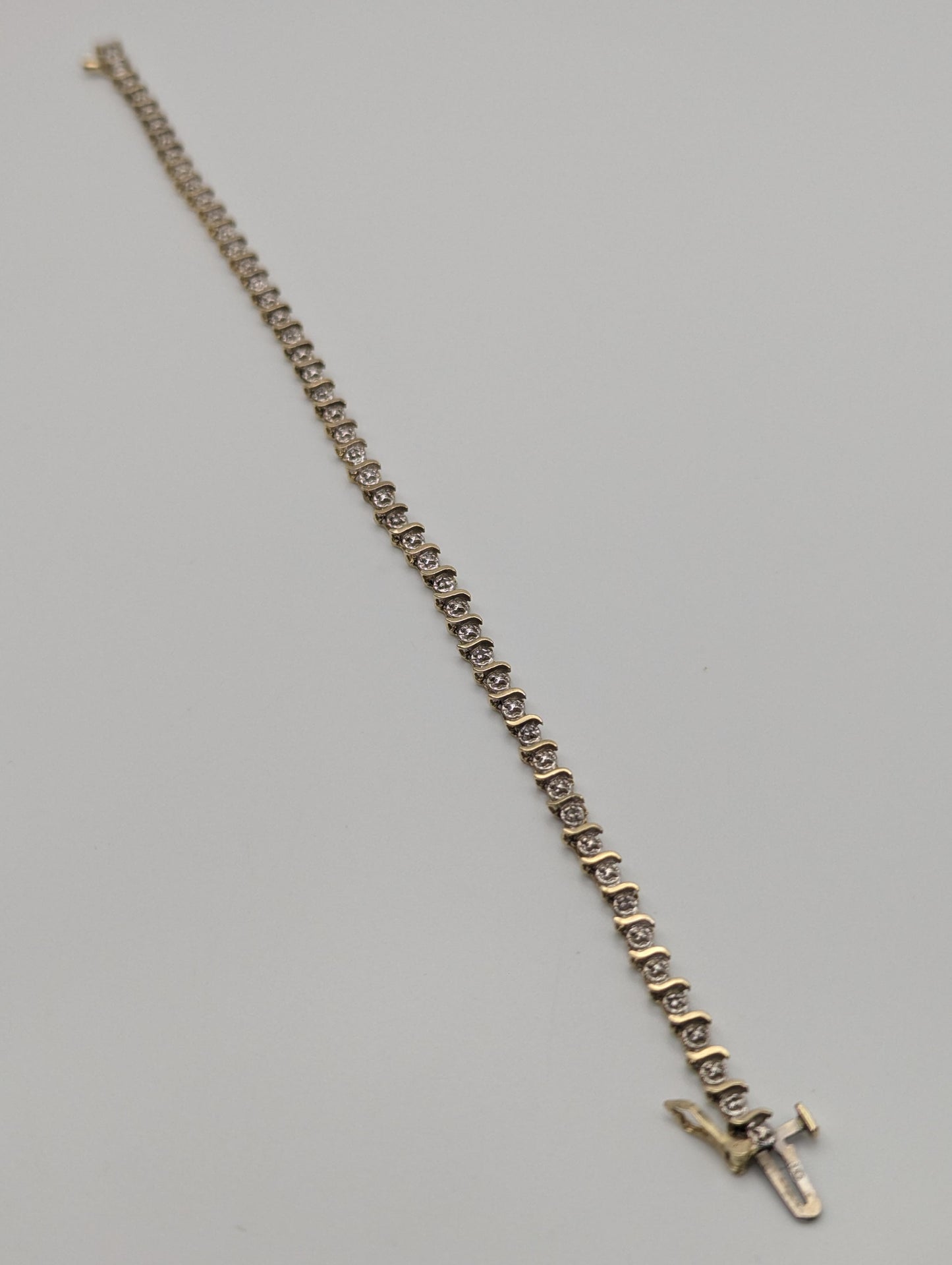 10k Yellow Gold Diamonds Bracelets Women Tennis Bracelet Chain 7"