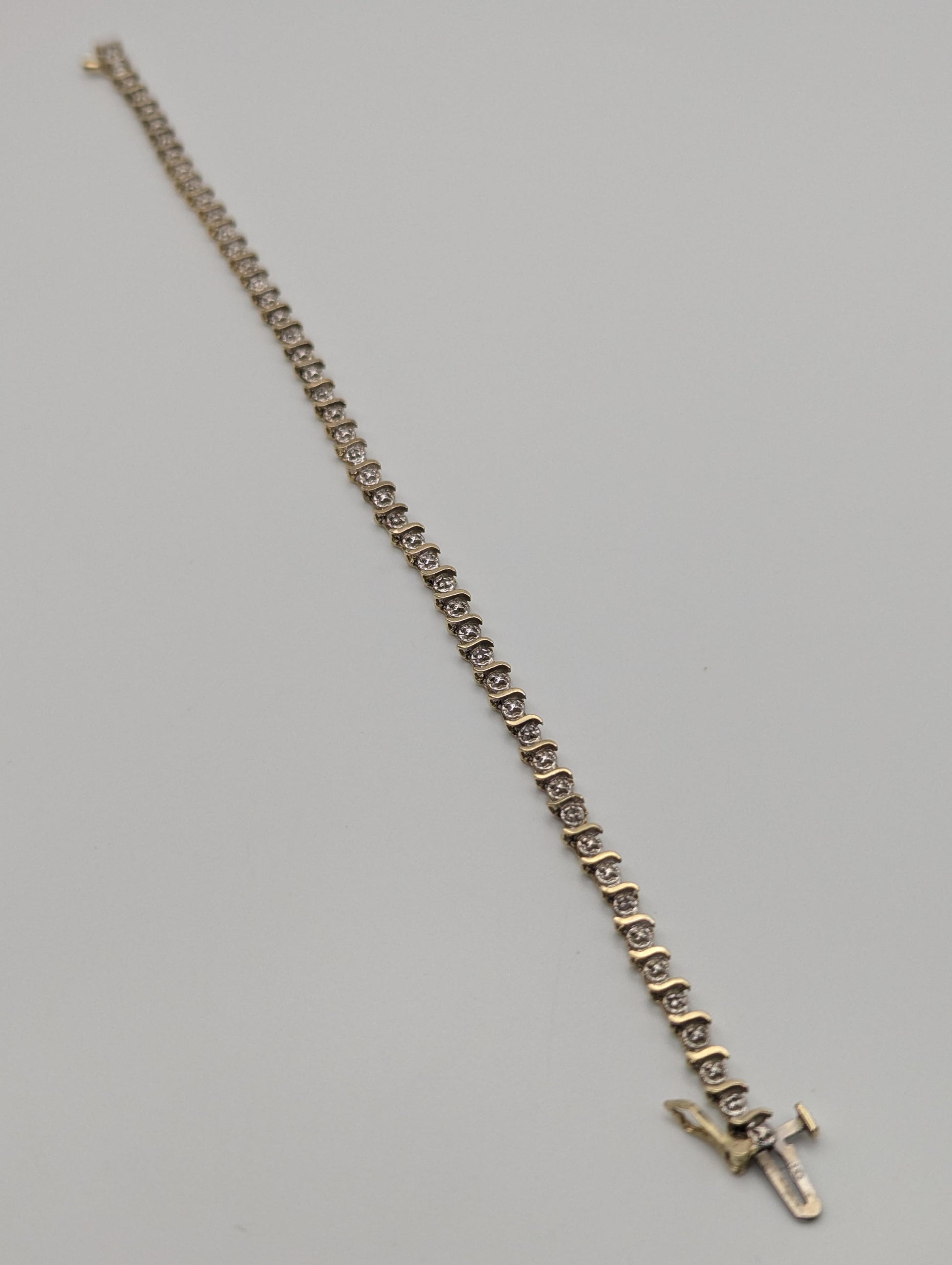 10k Yellow Gold Diamonds Bracelets Women Tennis Bracelet Chain 7"
