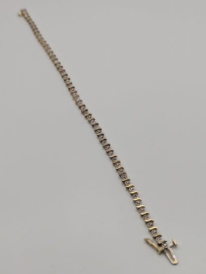 10k Yellow Gold Diamonds Bracelets Women Tennis Bracelet Chain 7"