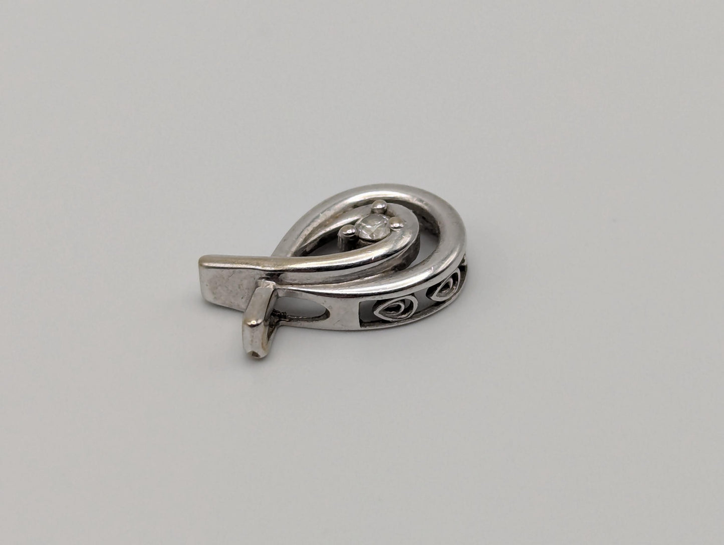 10K White Gold Diamond Tear Drop Pendant Diamond Pendant
