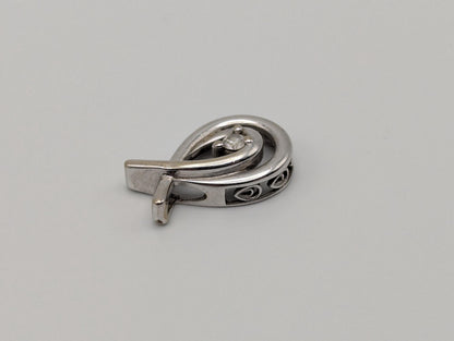 10K White Gold Diamond Tear Drop Pendant Diamond Pendant