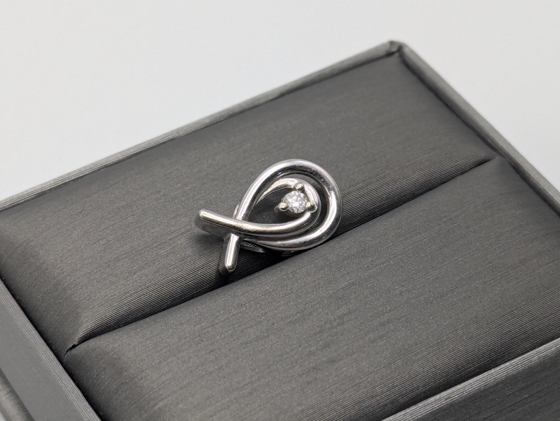 10K White Gold Diamond Tear Drop Pendant Diamond Pendant