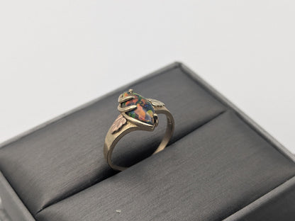 10k Black Hills Gold Fire Opal Vine Ring. Women's Black Hills Trio Gold Opal