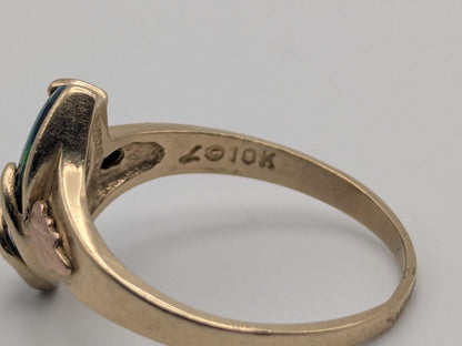 10k Black Hills Gold Fire Opal Vine Ring. Women's Black Hills Trio Gold Opal