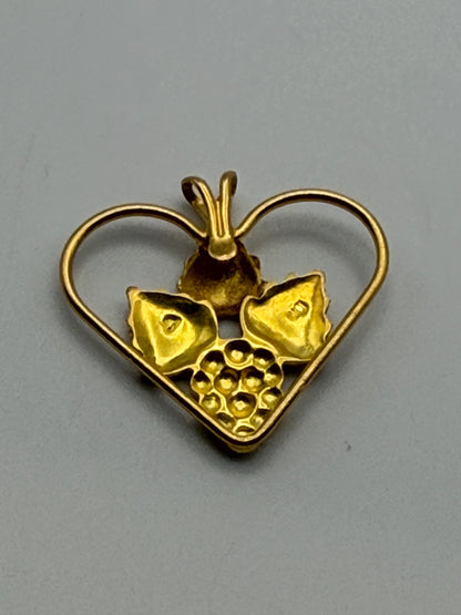 10k Black Hills Gold Heart Pendant