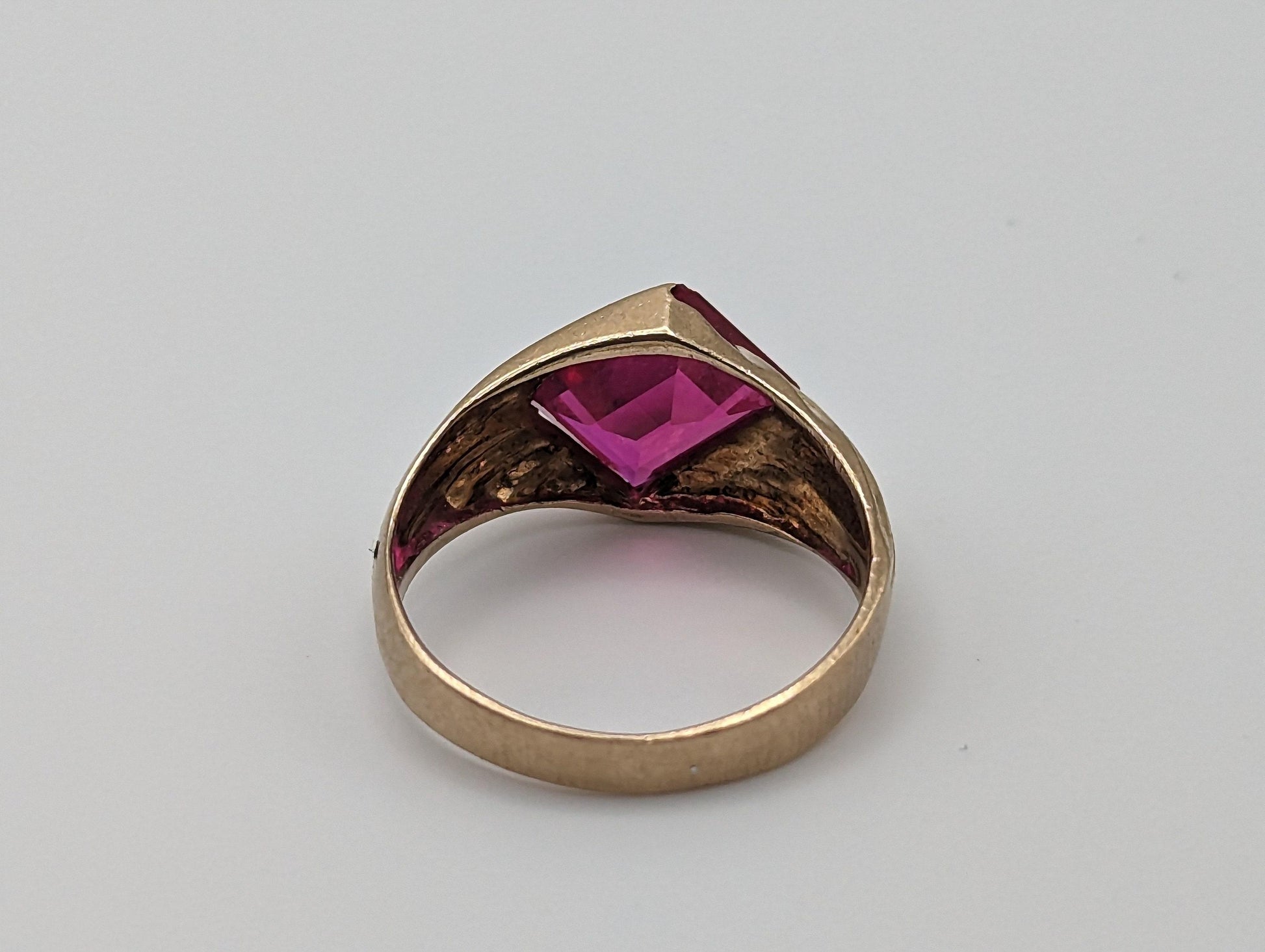 10k Ruby Ring. Emerald Cut Ruby Ring. LC Ruby Pinkie ring. Ruby Pinky ring.