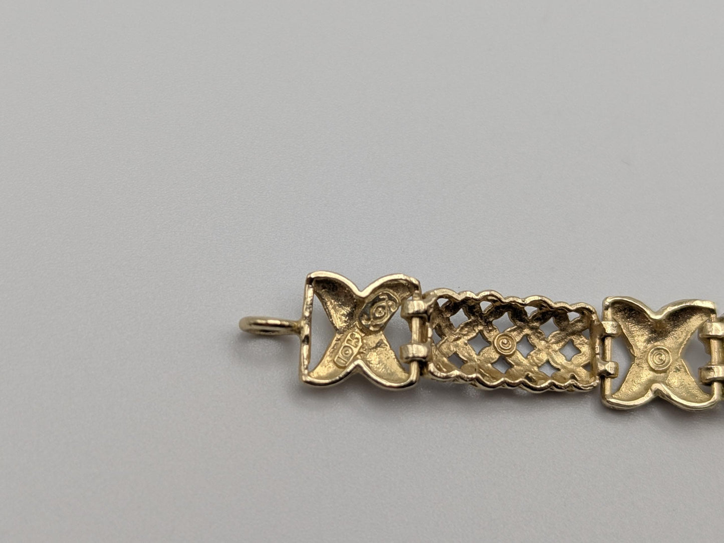 10k Two Tone X Love Bracelet 7" White Yellow Gold Chain X Speciality Two Tone