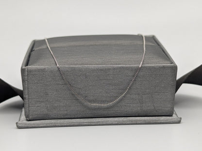 10k Whtie Gold Box Chain Necklace 18inch Box Chain Vintage Italian Box Chain.