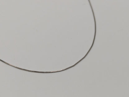 10k Whtie Gold Box Chain Necklace 18inch Box Chain Vintage Italian Box Chain.
