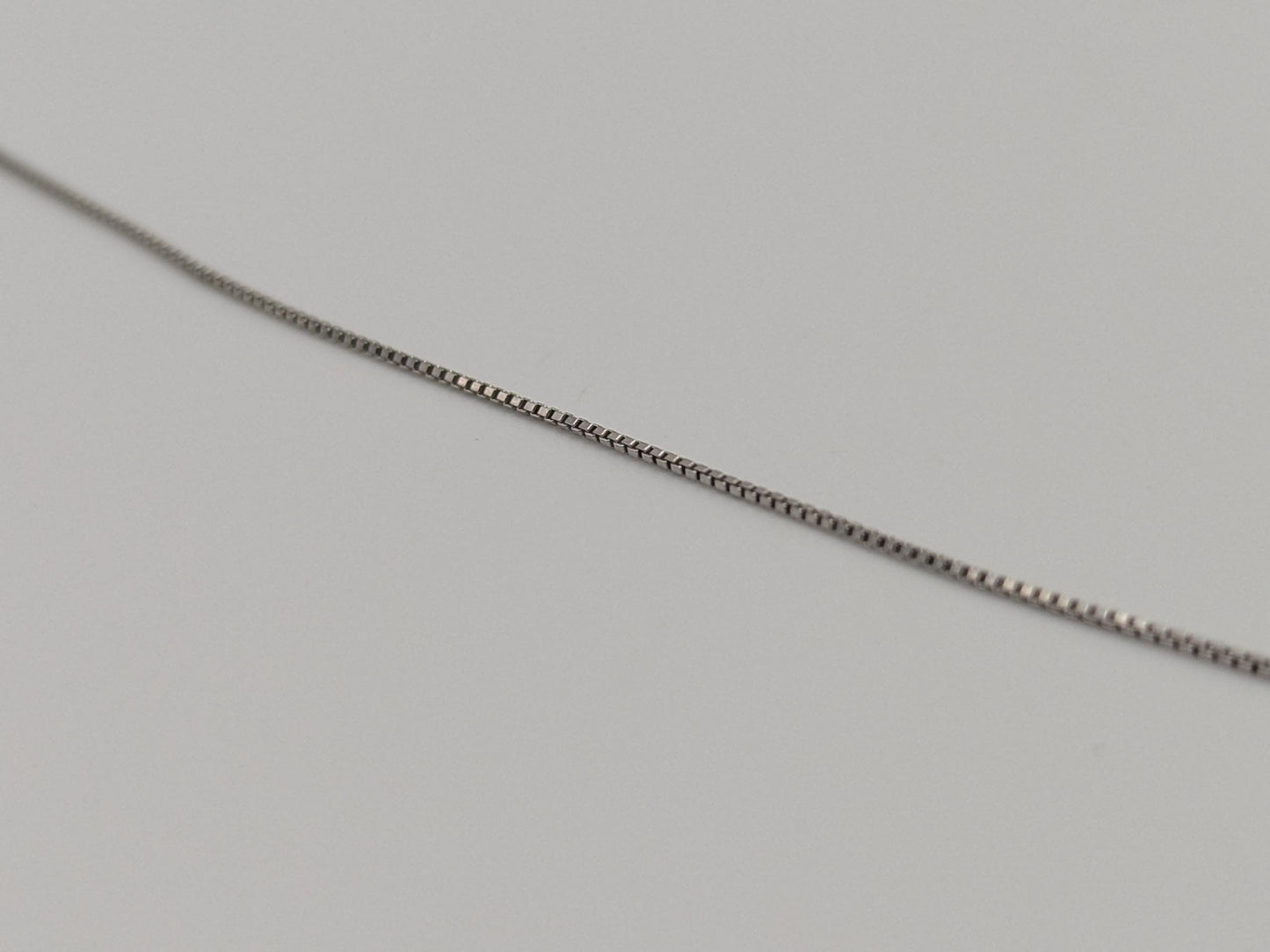 10k Whtie Gold Box Chain Necklace 18inch Box Chain Vintage Italian Box Chain.