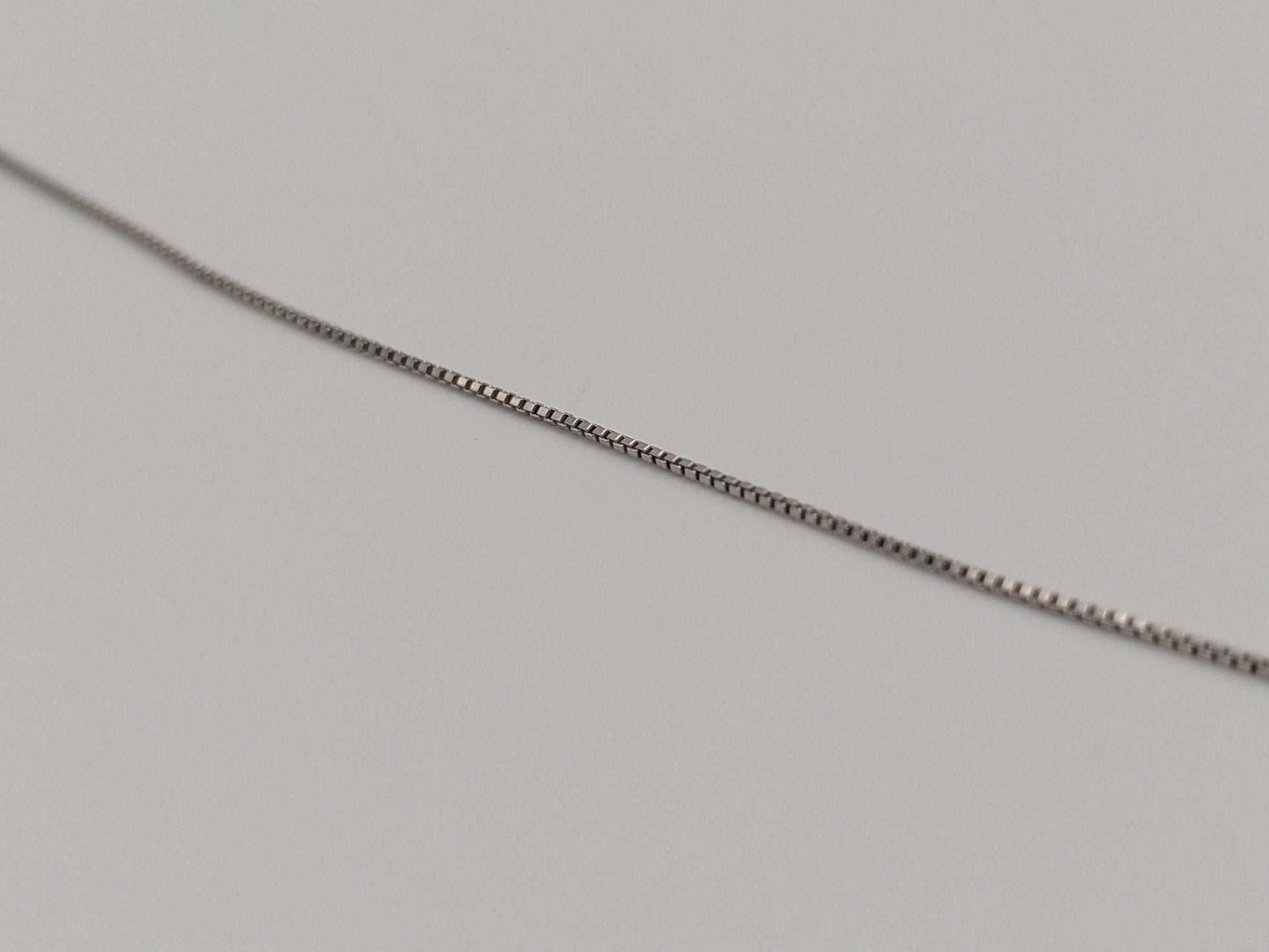10k Whtie Gold Box Chain Necklace 18inch Box Chain Vintage Italian Box Chain.