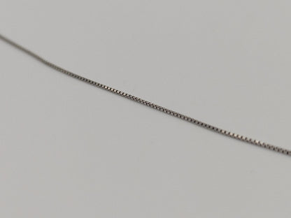 10k Whtie Gold Box Chain Necklace 18inch Box Chain Vintage Italian Box Chain.