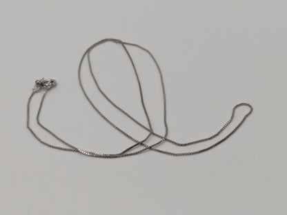 10k Whtie Gold Box Chain Necklace 18inch Box Chain Vintage Italian Box Chain.