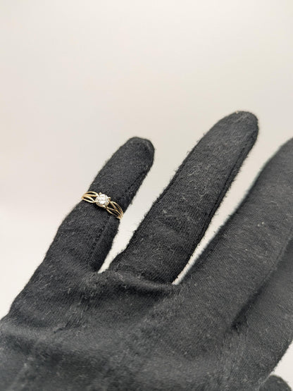 10k Yellow Gold .43ct Diamond Round Brilliant Cut Solitaire Wedding Promise