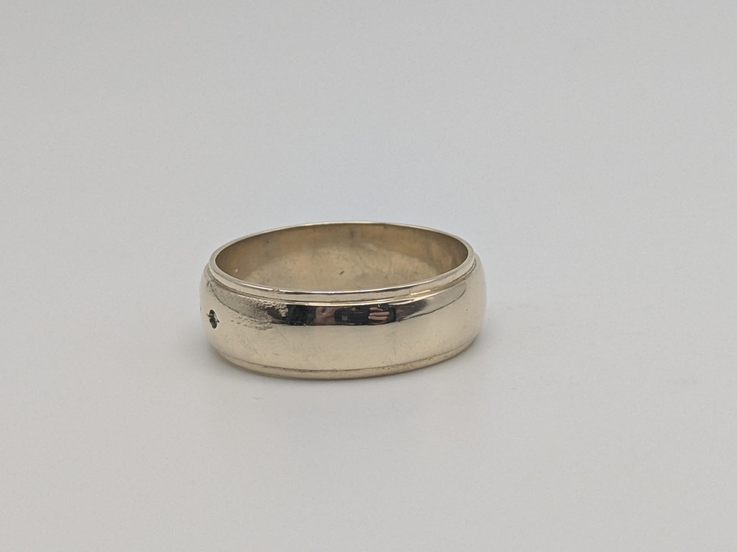 10k Yellow Gold HEAVY 7.9 gr Men's Diamonds with Edge Wedding Band Anniversary