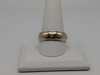 10k Yellow Gold HEAVY 7.9 gr Men's Diamonds with Edge Wedding Band Anniversary