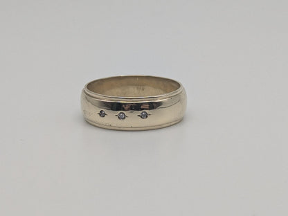 10k Yellow Gold HEAVY 7.9 gr Men's Diamonds with Edge Wedding Band Anniversary