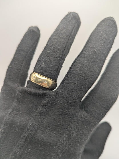 10k Yellow Gold HEAVY 7.9 gr Men's Diamonds with Edge Wedding Band Anniversary