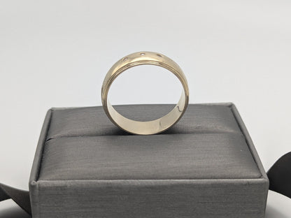 10k Yellow Gold HEAVY 7.9 gr Men's Diamonds with Edge Wedding Band Anniversary