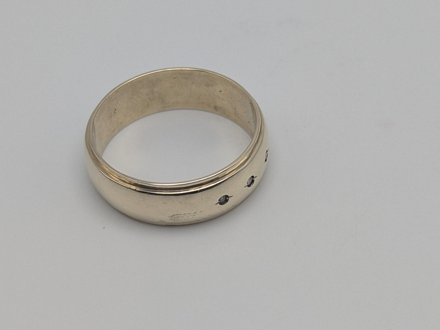 10k Yellow Gold HEAVY 7.9 gr Men's Diamonds with Edge Wedding Band Anniversary