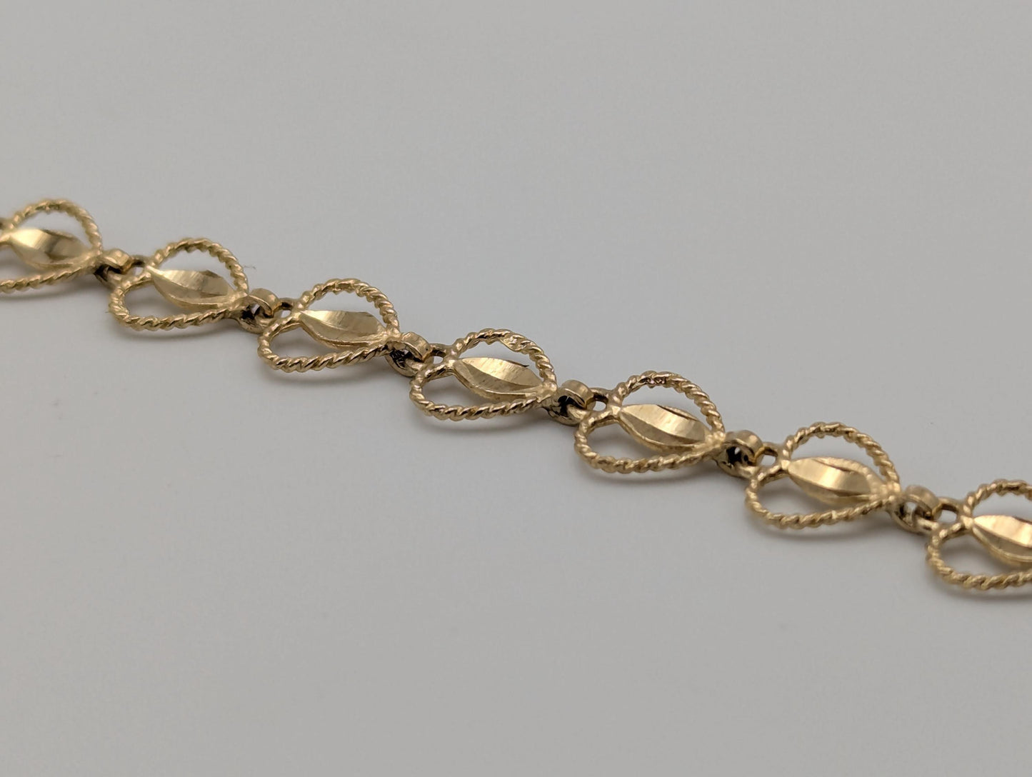 10k Yellow Gold  Heart Bracelets Women  Bracelet 7" Heart Chain Link Bracelet