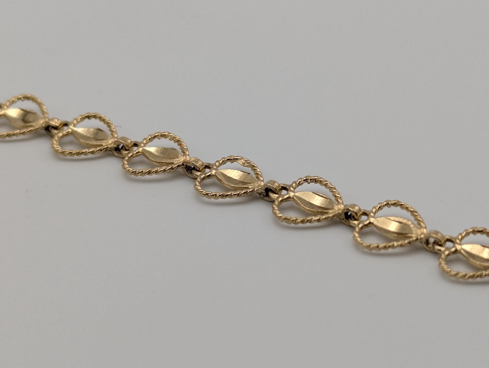 10k Yellow Gold  Heart Bracelets Women  Bracelet 7" Heart Chain Link Bracelet