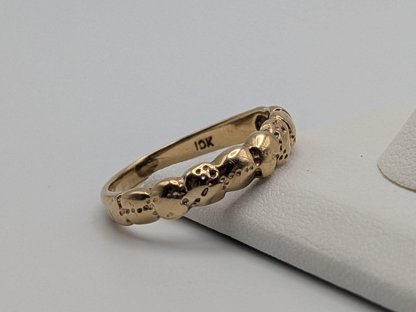 10k Yellow Gold Vintage Nugget Style Ring Wedding Band Promise Ring