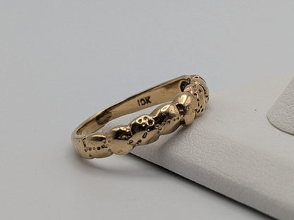 10k Yellow Gold Vintage Nugget Style Ring Wedding Band Promise Ring