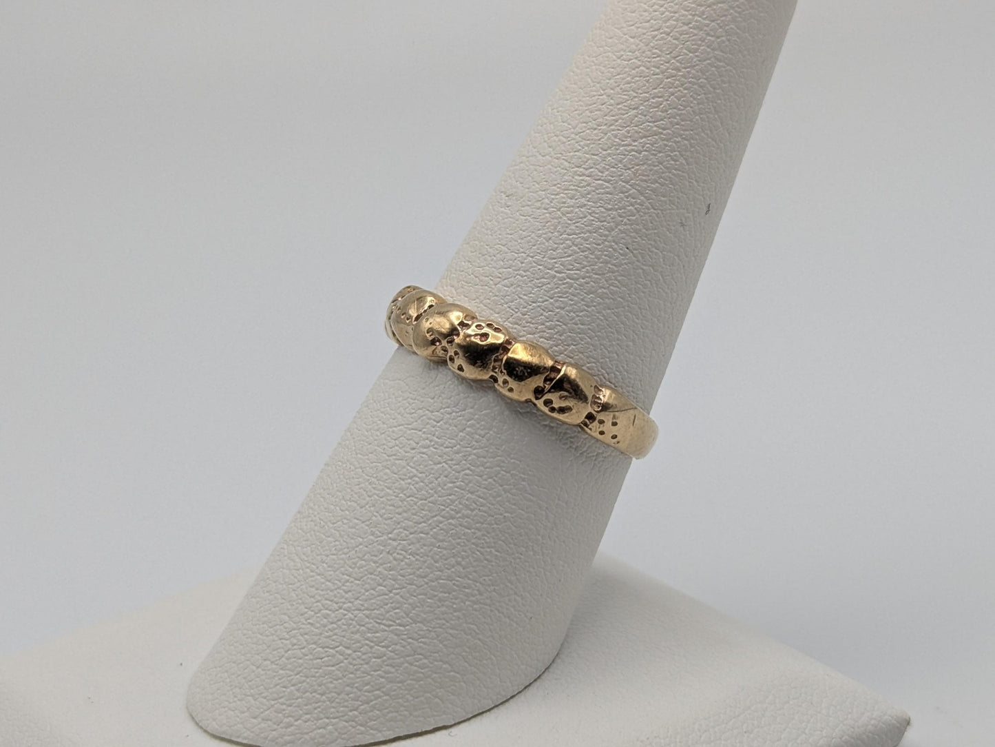 10k Yellow Gold Vintage Nugget Style Ring Wedding Band Promise Ring